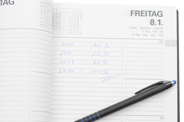 Pocket Planner and Pencil Isolated