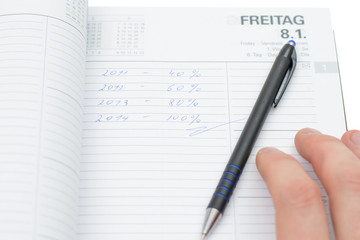 Pocket Planner and Pencil Isolated