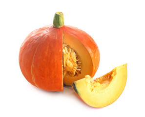 Japanese Orange pumpkin isolated on white