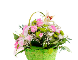 Colorful Flowers Bouquet Isolated