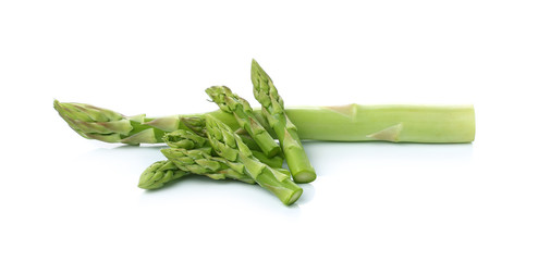 Bunch of fresh asparagus isolated on white