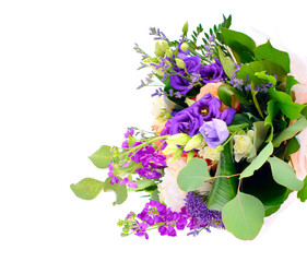 Colorful Flowers Bouquet Isolated