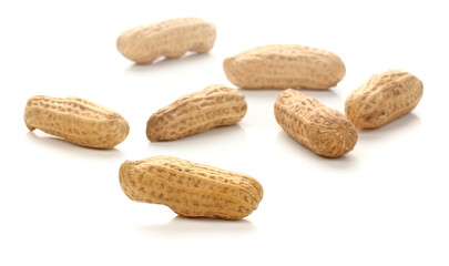 Dried Peanuts Isolated on a white background