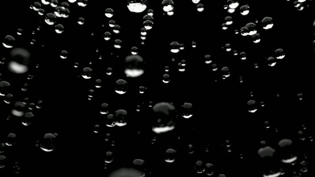 Rain water droplets close up falling DOF slow motion loop