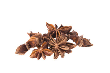 Dried Cinnamon, Anise. Isolated