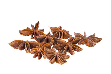 Dried Cinnamon, Anise. Isolated