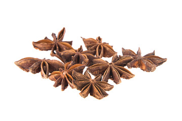 Dried Cinnamon, Anise. Isolated