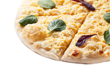 Pizza slice close up