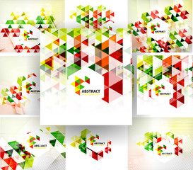 Set of geometric abstract polygonal backgrounds