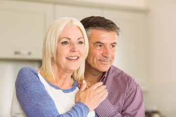 Happy mature couple smiling together