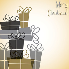 Collection of Christmas retro presents card in vector format.