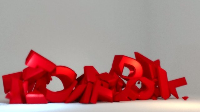 Debt - text smash break explode collapse animation