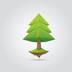 Conceptual polygonal tree. vector Illustration