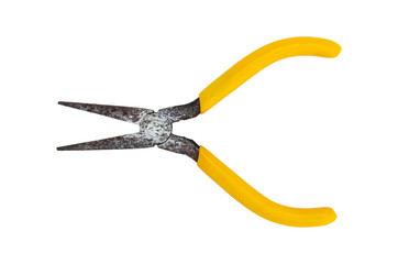 Pliers yellow tool isolated