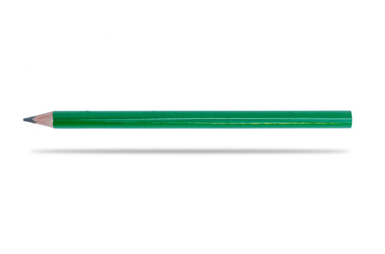 Green pencil isolated on white
