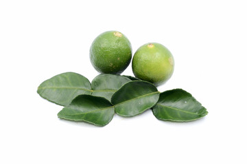 fresh limes isolated on a white background