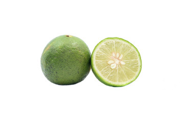 fresh limes isolated on a white background