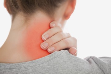 Woman suffering from neckache