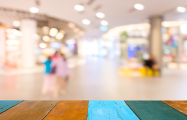 blurred image of shopping mall and restaurant.