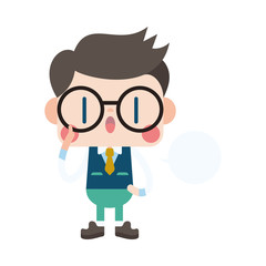 Character illustration design. Businessman message cartoon,eps