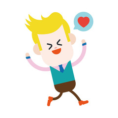 Character illustration design. Businessman joyful cartoon,eps