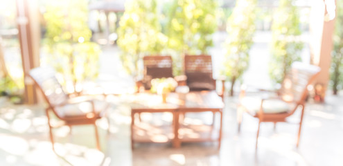 blur image of  in living room near the garden.