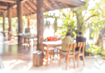 blur image of  in living room near the garden.