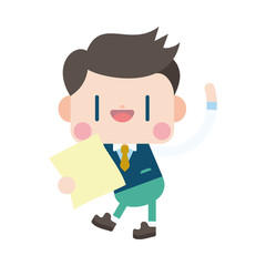 Character illustration design. Businessman message cartoon,eps