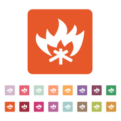 The fire icon. Bonfire symbol. Flat