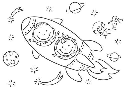 Children exploring space