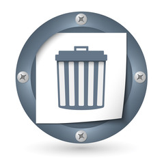 dark abstract icon with paper and trashcan