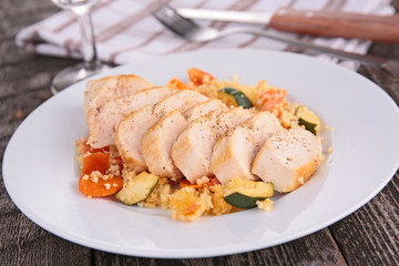 chicken breast and vegetables