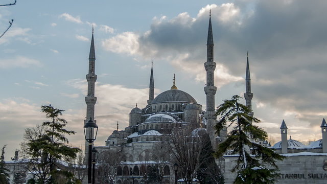 Blue Mosque in winter season at Istanbul