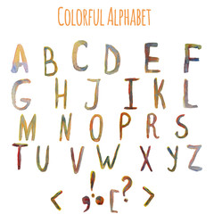 Vector watercolor colorful fantasy alphabet. EPS10
