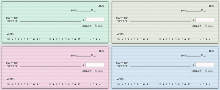 Set of four blank checks