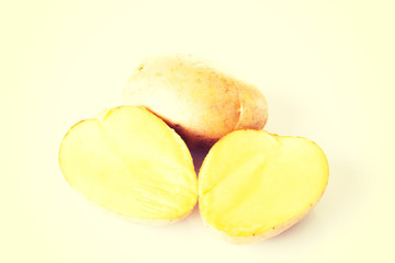 Fresh sliced potatoes.