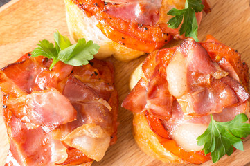 Tapas with bacon