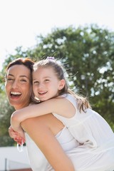 Mother and daughter having fun