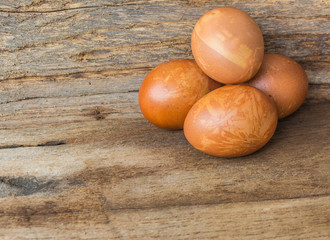 image of Easter eggs on wooden background
