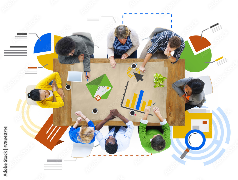 Canvas Prints meeting information statistics analysis report concept