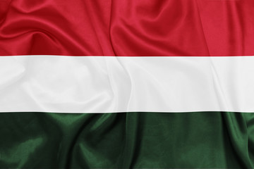 Hungary - Waving national flag on silk texture