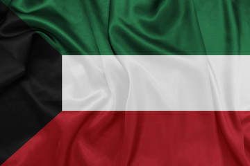 Kuwait - Waving national flag on silk texture