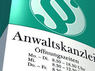 Schild Anwaltskanzlei
