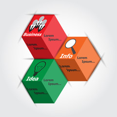 Infographics on cubes color idea, business, info,  vector