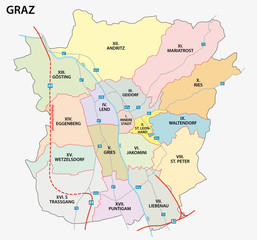 graz road and administrative map