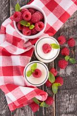 yogurt and raspberry