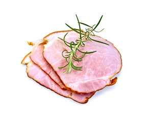 Ham smoked slices with rosemary
