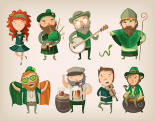 Fototapeta Set of irish characters. obraz