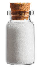 sugar spice in a little bottle isolated on white background