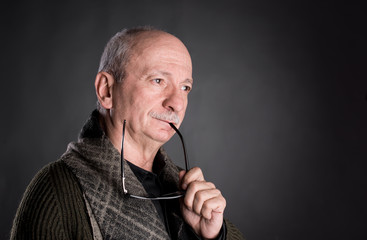 Thoughtful senior man